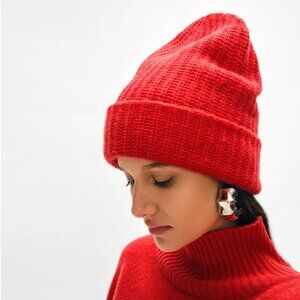 NWT White + Warren Cashmere Luxe Beanie in Carmine Red (OS)